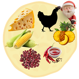 18. Ser + Kurczak + Kukurydza + Ananas + Czerw fasola + Sos Extra HOT  