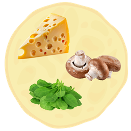 14. Ser + Pieczarki + Szpinak