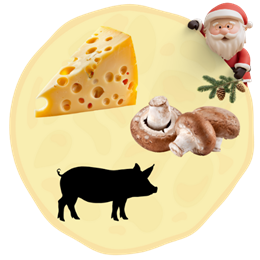 1. Ser + Pieczarki + Szarpana wieprzowina