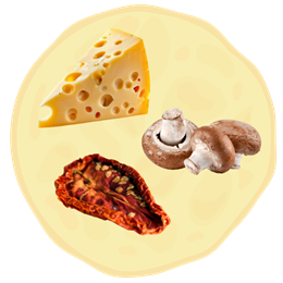 130. Ser + Pieczarki + Suszone pomidory 