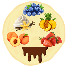 31. Serek waniliowy + Owoce z wybraną polewą 