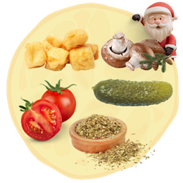 20. TOFU + Pieczarki + Kiszony ogórek + Pomidor + Oregano 