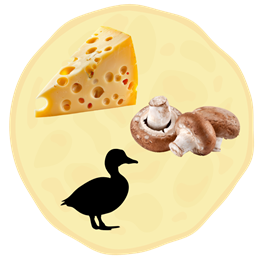 12. Ser + Pieczarki + Kaczka 