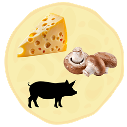 1. Ser + Pieczarki + Wieprzowina