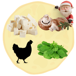  8. Ser FETA + Pieczarki + Kurczak + Szpinak 