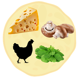 19. Ser + Pieczarki + Kurczak + Szpinak 