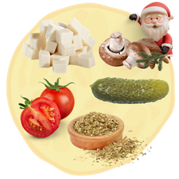 68. Ser FETA + Pieczarki + Kiszony ogórek + Pomidor + Oregano 