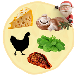 17. Ser + Pieczarki + Kurczak + Szpinak + Suszone pomidory 