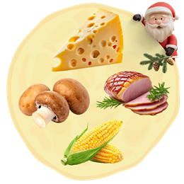 44. Ser + Pieczarki + Szynka  + Kukurydza